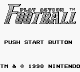 Play Action Football title screen for GameBoy